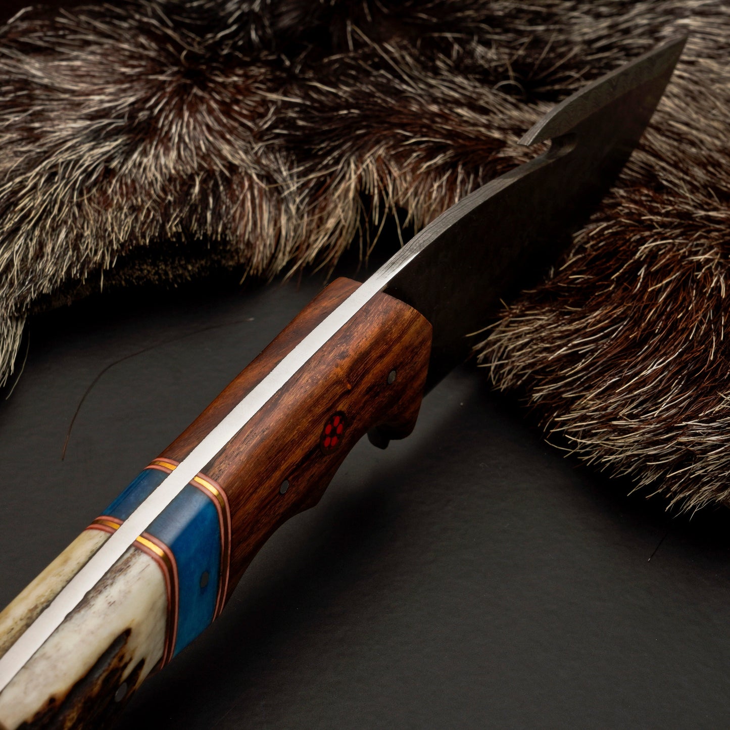 Custom Hand Forged Damascus Steel Hunting Knife EDC-Fixed blade knife - Damascus Gut Hook Knife